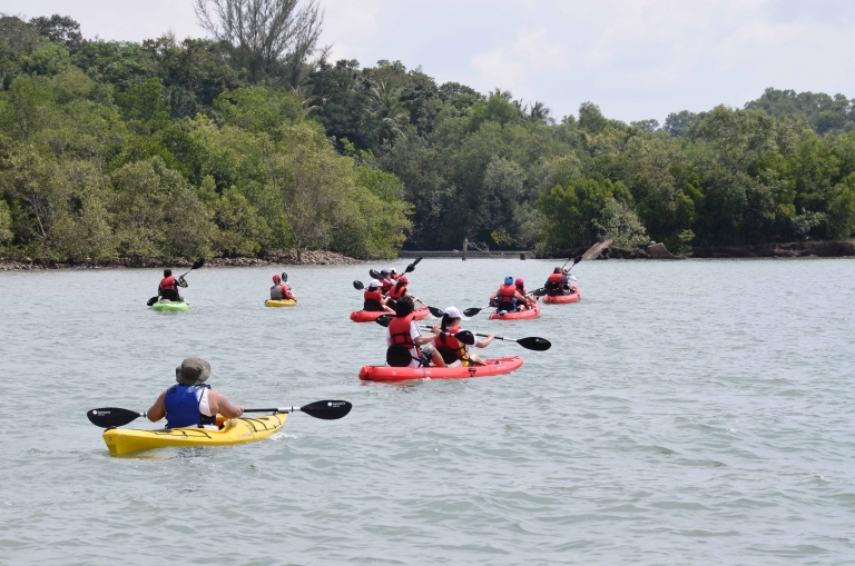 Kayakers kayaking at Round Ketam trail