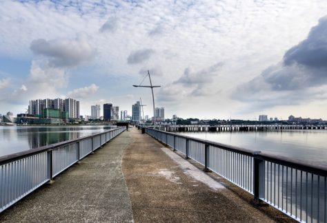 view of Johor Bahru from Woodland waterfront park