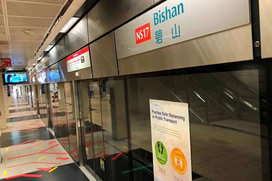 Inside of Bishan MRT station