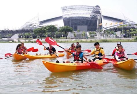 group of kayakers kayaking at Sports hub