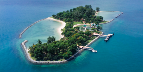 Aerial view of Kusu Island