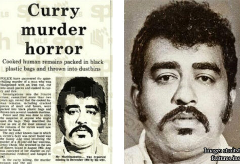 newspaper clipping of Marimuthu in curry murder