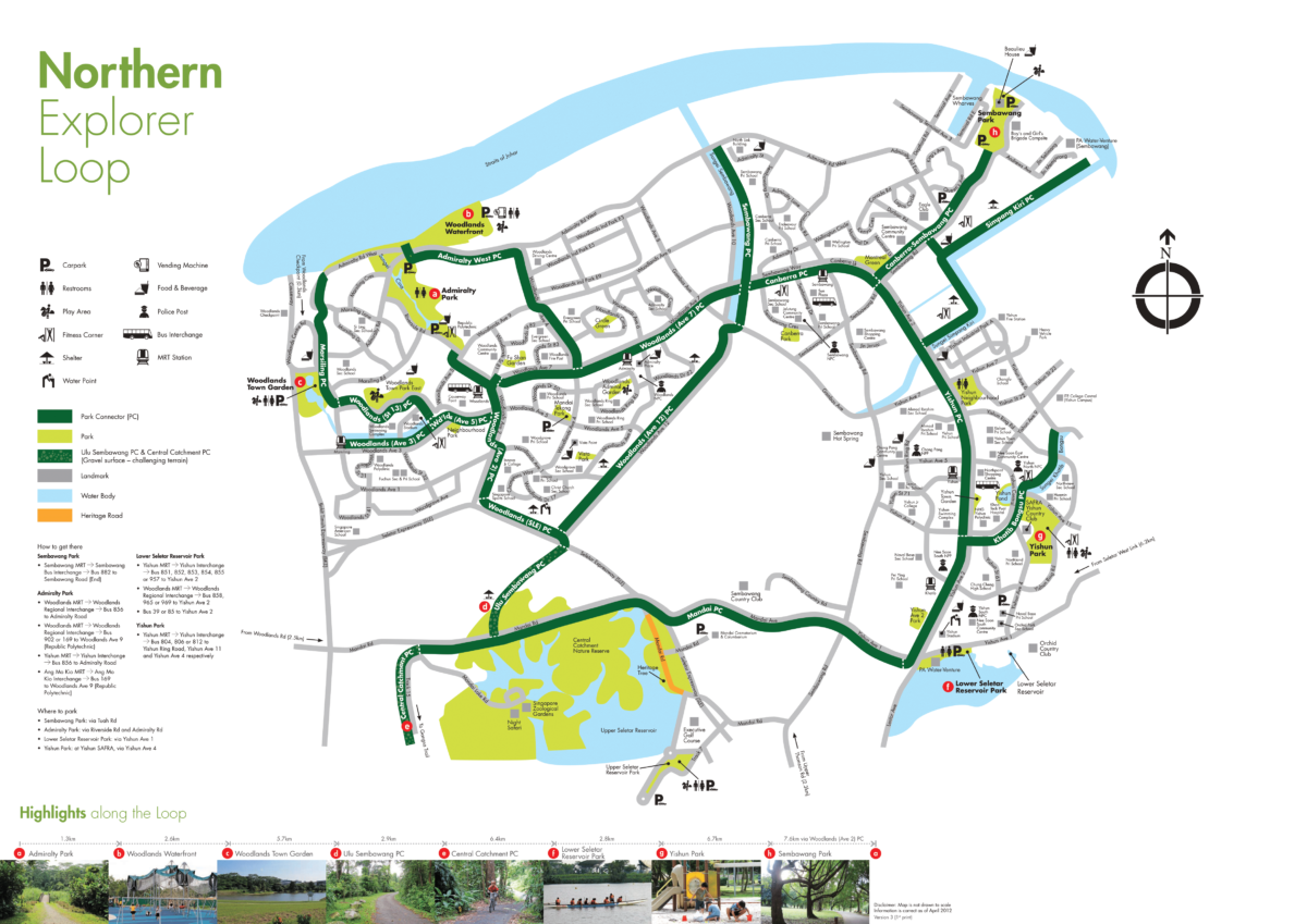 Map of Singapore Northern Explorer Loop