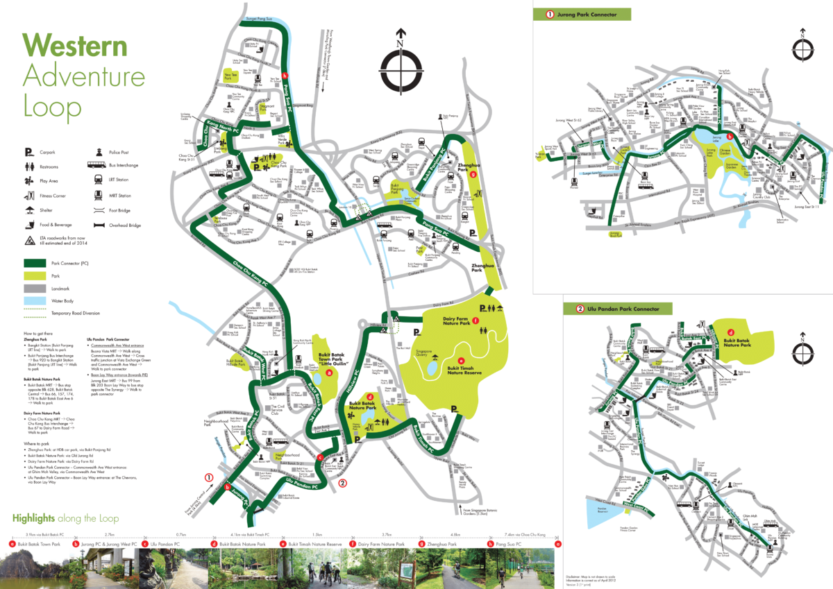 Map of Singapore Western Adventure Loop