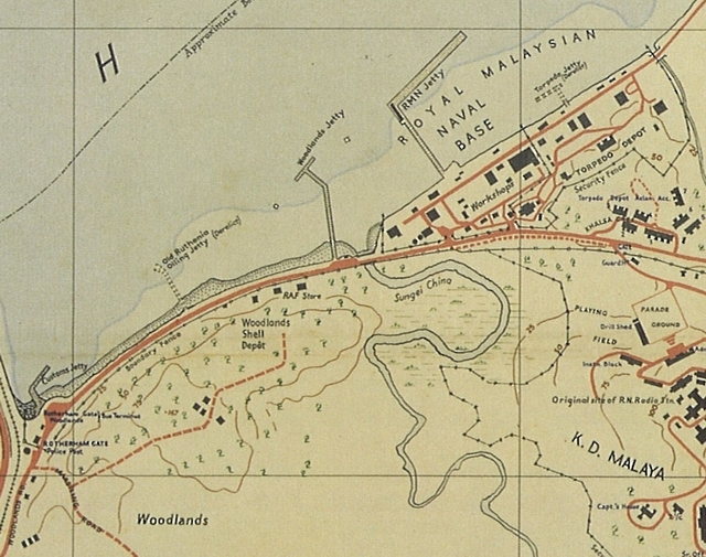 1968 map of Marsiling tunnels at woodlands